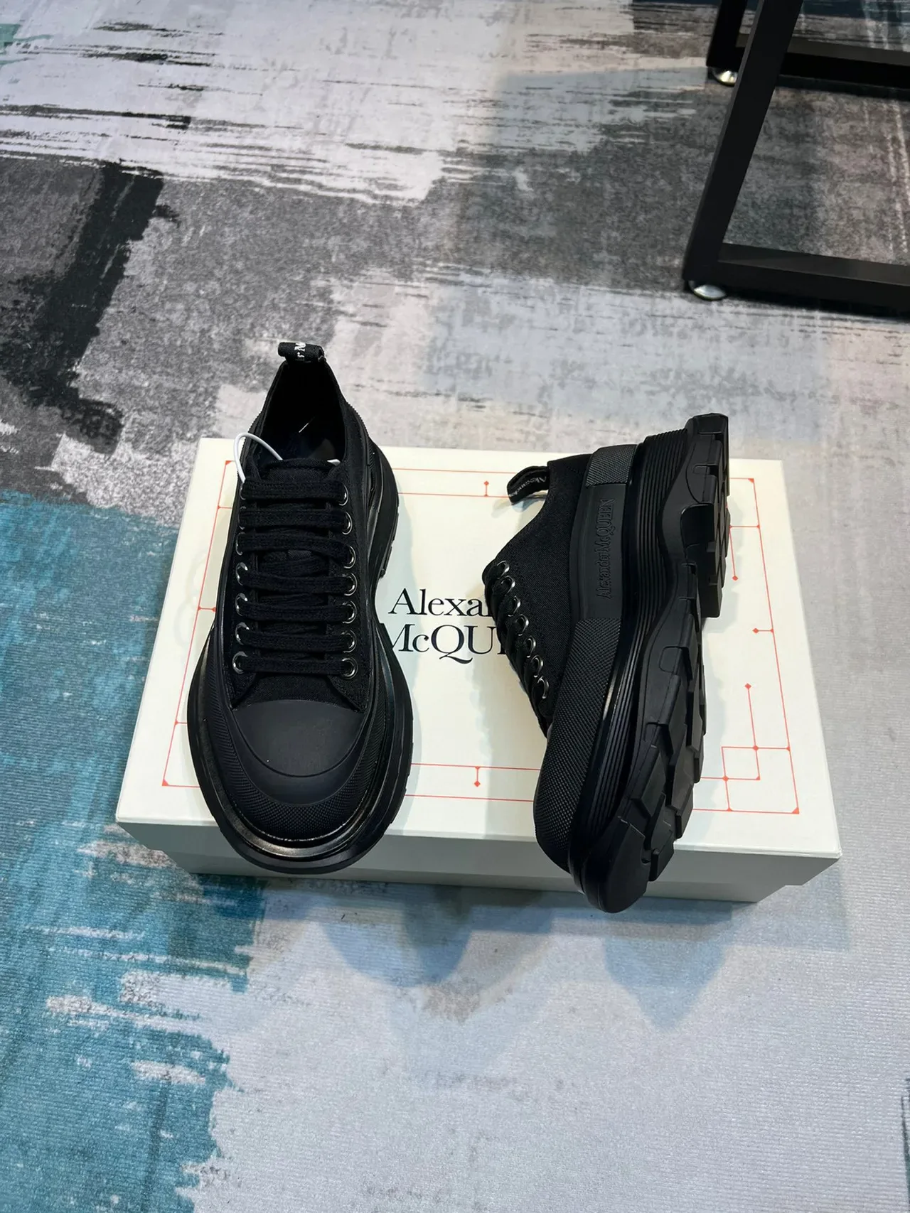 Alexander McQueen Oversized Sneaker Black Canvas Lifestyle Sneakers 4