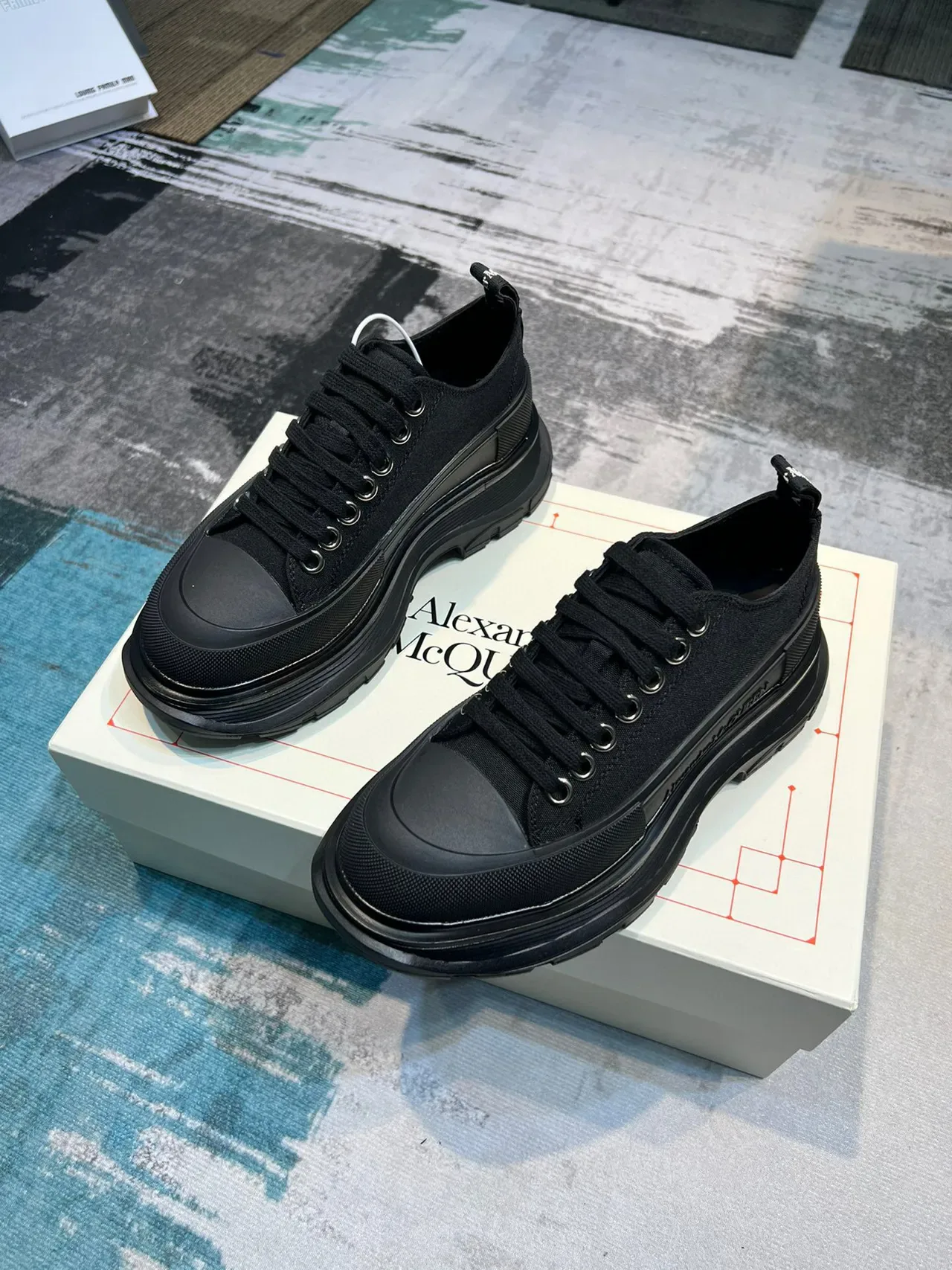 Alexander McQueen Oversized Sneaker Black Canvas Lifestyle Sneakers 5