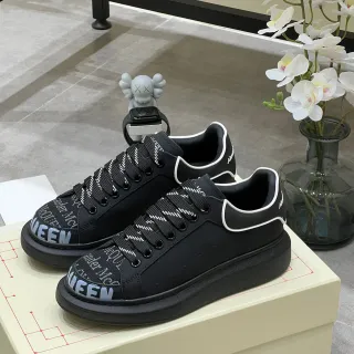 Alexander McQueen Oversized Sneaker Black White Platform Sole Contrast Piping Lifestyle Sneakers