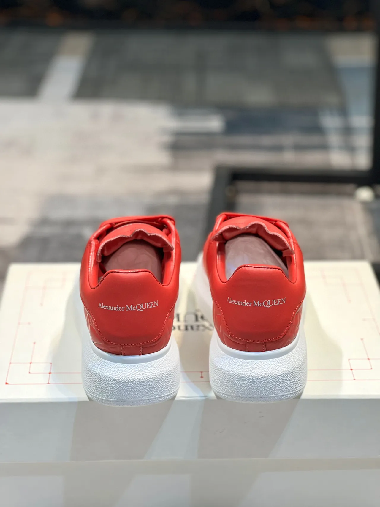 Alexander McQueen Oversized Sneaker Red Embossed Platform Lifestyle Sneakers 2