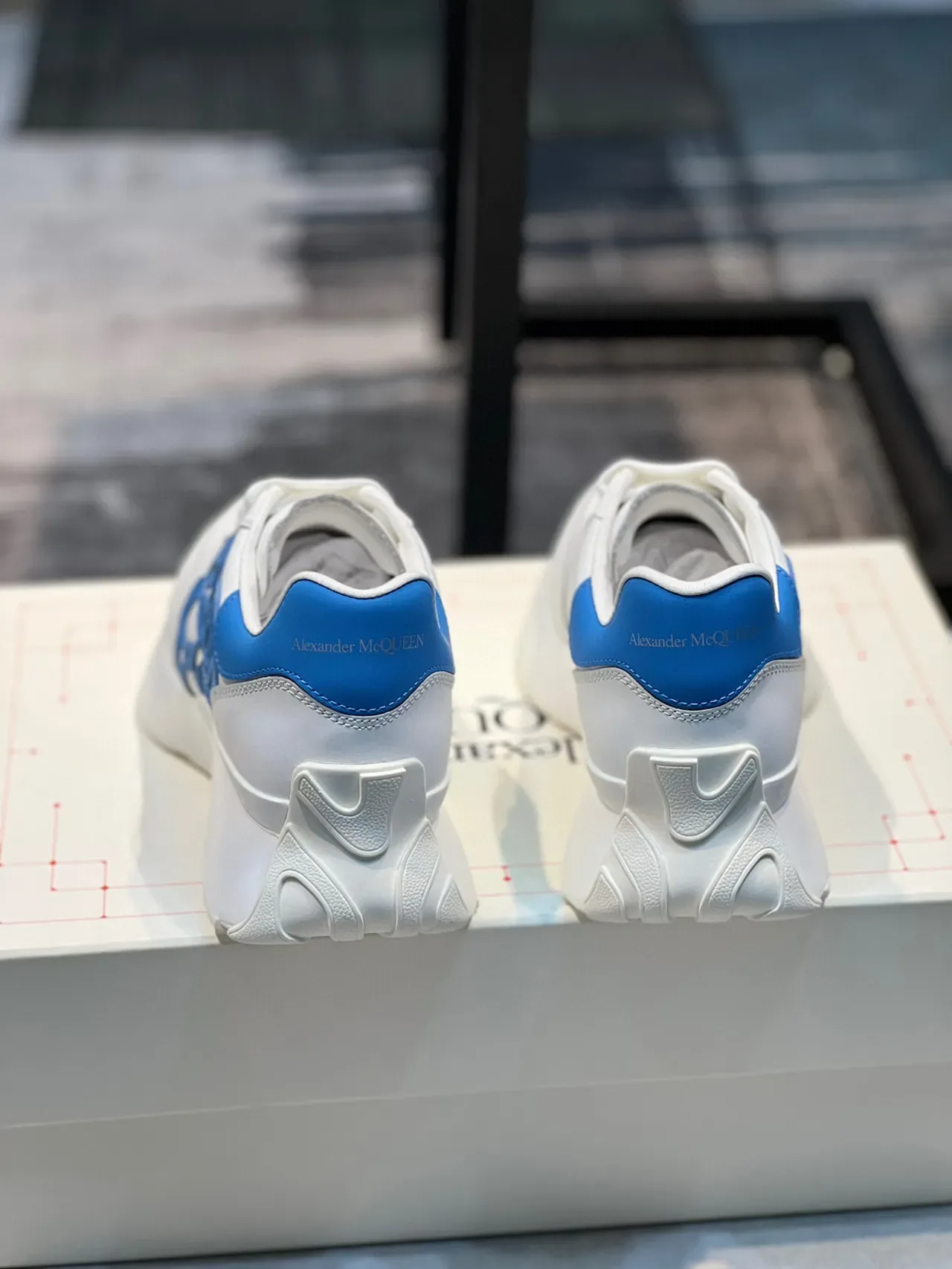 Alexander McQueen Oversized Sneaker White and Blue Chunky Sneakers 2