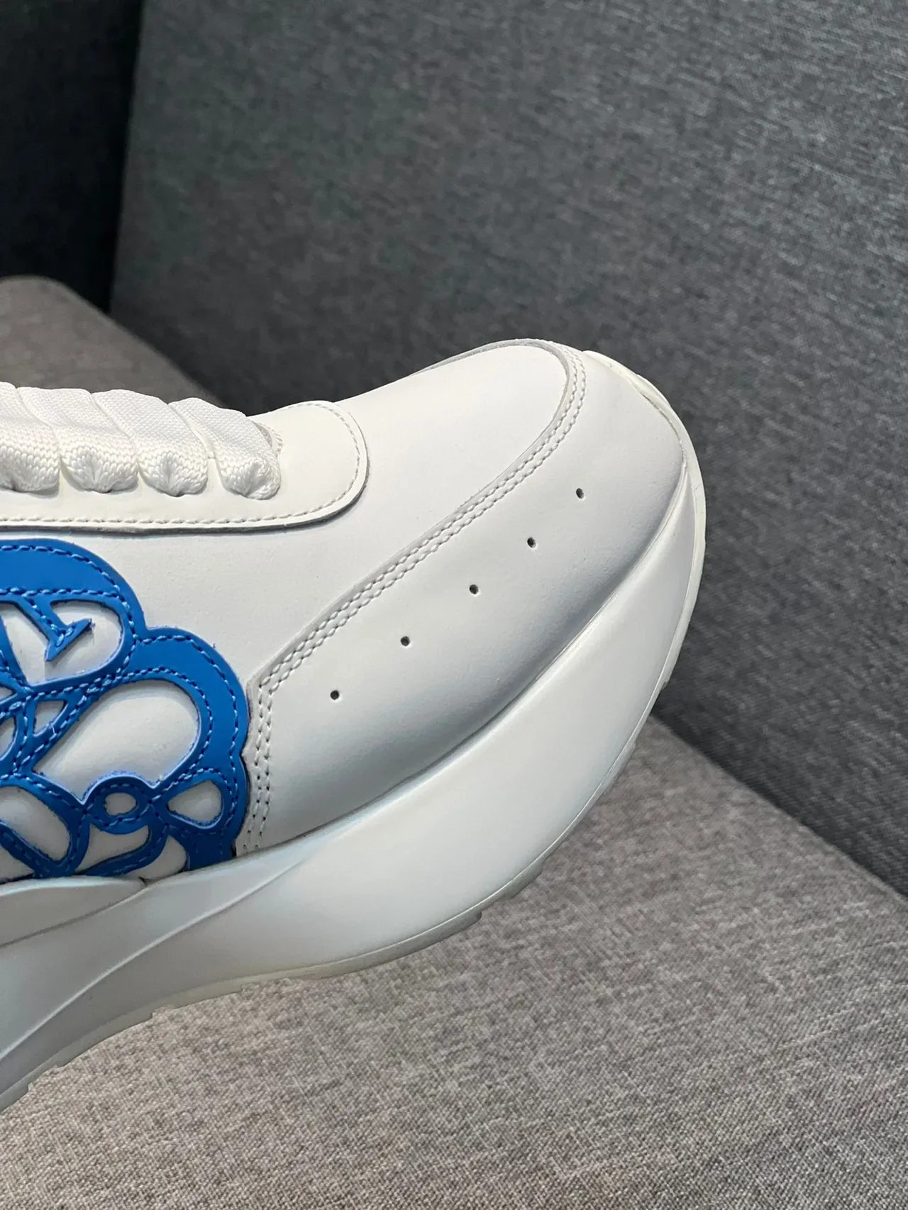 Alexander McQueen Oversized Sneaker White and Blue Chunky Sneakers 3