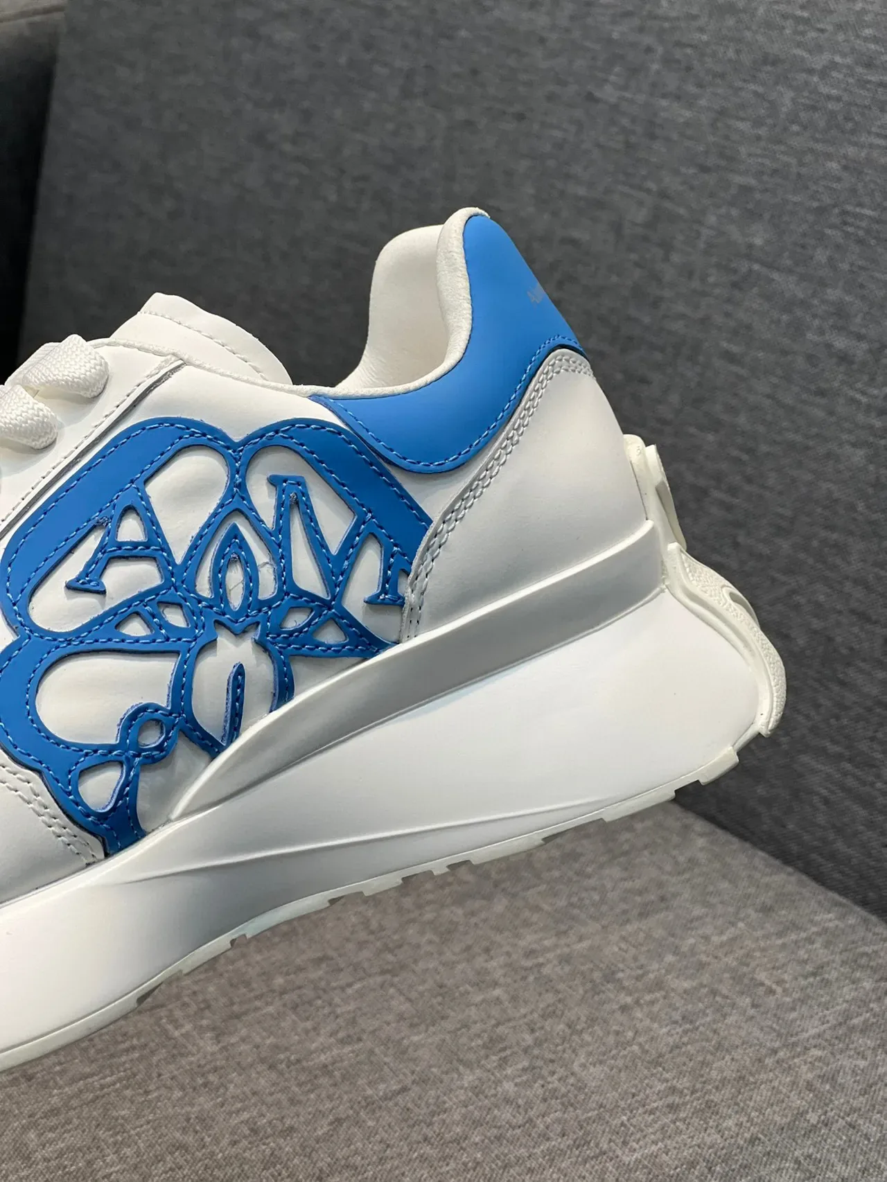 Alexander McQueen Oversized Sneaker White and Blue Chunky Sneakers 8