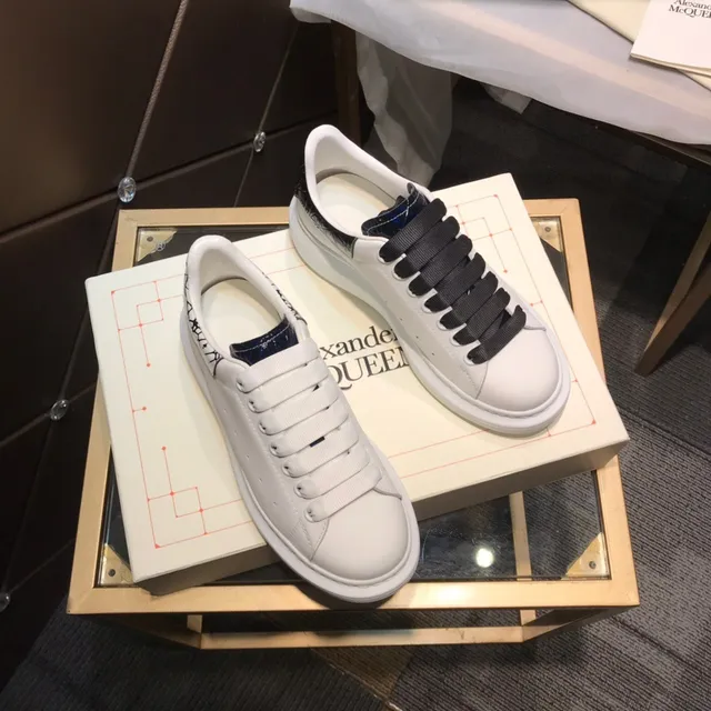 Alexander McQueen 白色黑色 Oversized 厚底皮革生活方式运动鞋 6