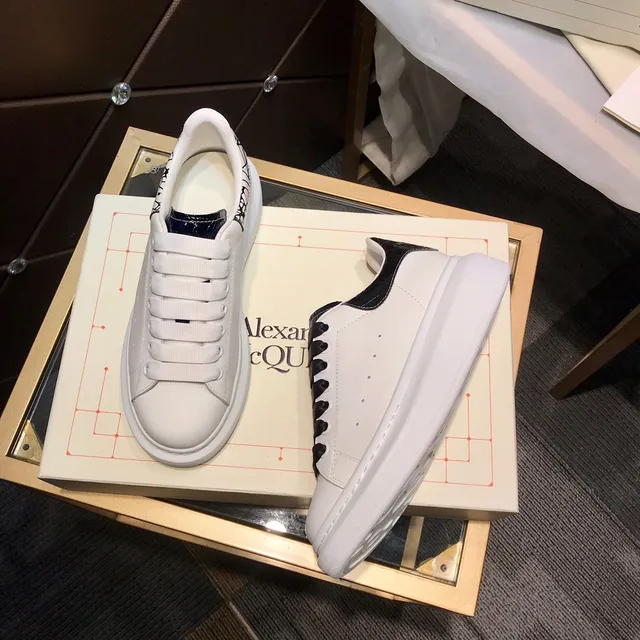 Alexander McQueen 白色黑色 Oversized 厚底皮革生活方式运动鞋 7
