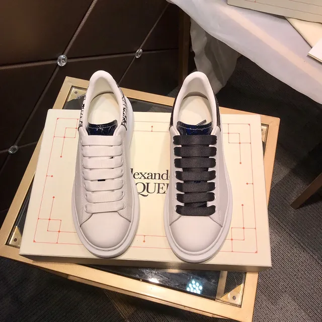 Alexander McQueen 白色黑色 Oversized 厚底皮革生活方式运动鞋 8