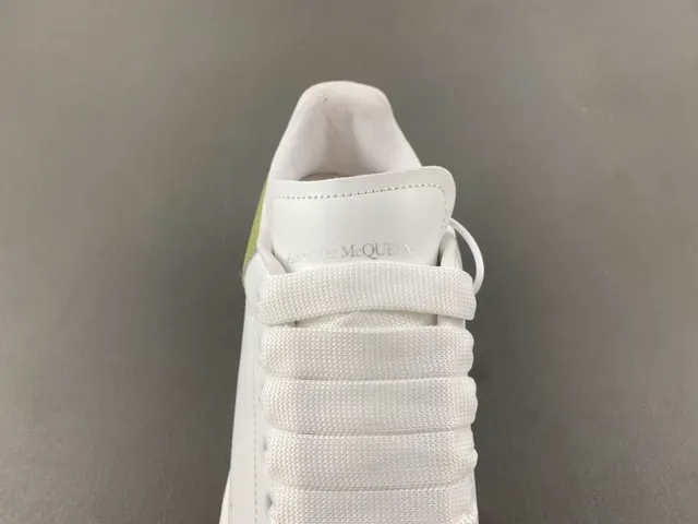 Alexander McQueen Oversized Sneaker White Green Platform Sole Smooth Leather Upper Chunky Sneakers 6