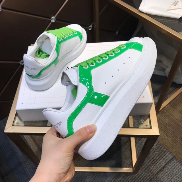 Alexander McQueen Oversized Sneaker White Green Sole Contrast Side Panel Lifestyle Sneakers 5