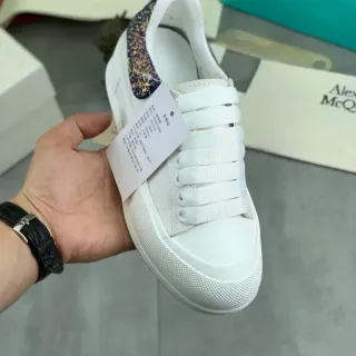 Alexander McQueen Oversized Sneaker White Multicolor Platform Glitter Heel Tab Lifestyle Sneakers