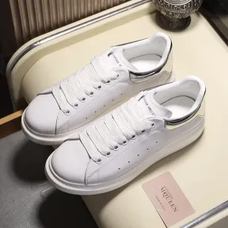 Alexander McQueen Oversized Sneaker White Silver Sole Smooth Leather Lifestyle Sneakers