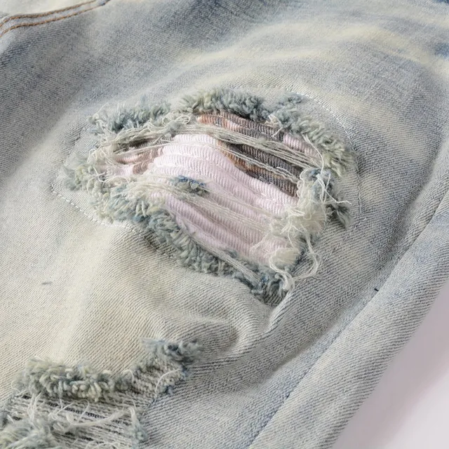 Amiri নীল সাদা ডিস্ট্রেসড স্লিম-ফিট জিন্স 8