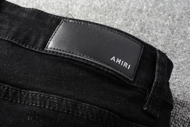Amiri Distressed Embellished Slim-Fit Black Jeans 9