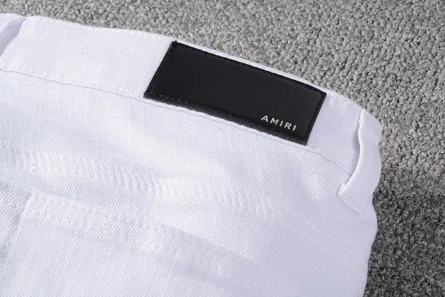 Amiri Distressed Skinny White Denim Jeans 3