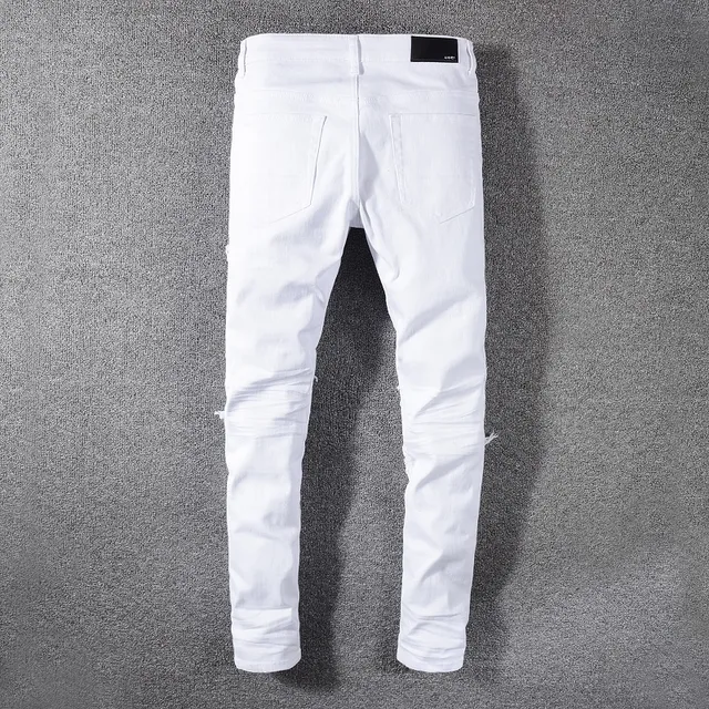 Amiri Distressed Skinny White Denim Jeans 6
