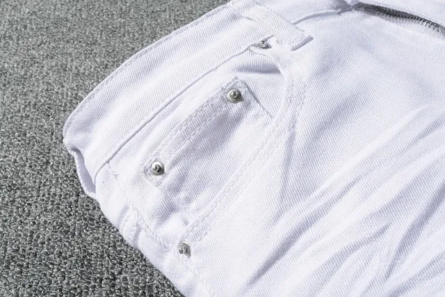 Amiri Distressed Skinny White Denim Jeans 7