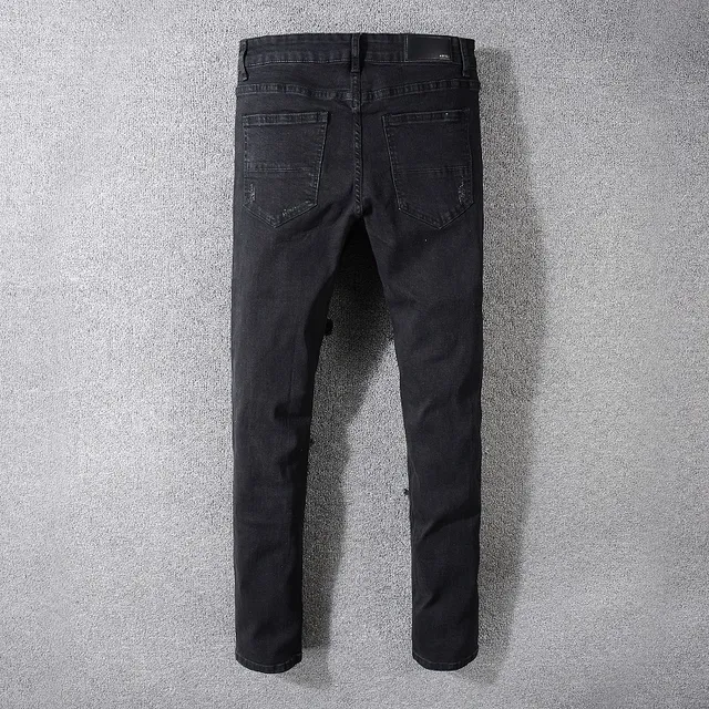Amiri Distressed Slim-Fit Black Denim Jeans 6