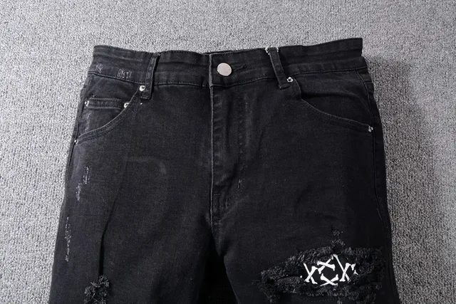 Amiri Distressed Slim-Fit Black Denim Jeans 12