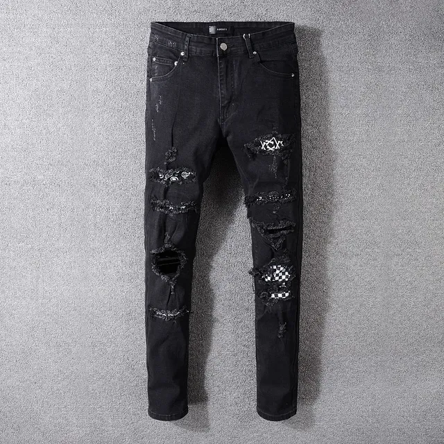 Amiri Distressed Slim-Fit Black Denim Jeans 13