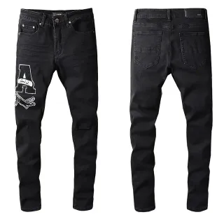 Amiri Graphic Embroidered Black Slim-Fit Jeans