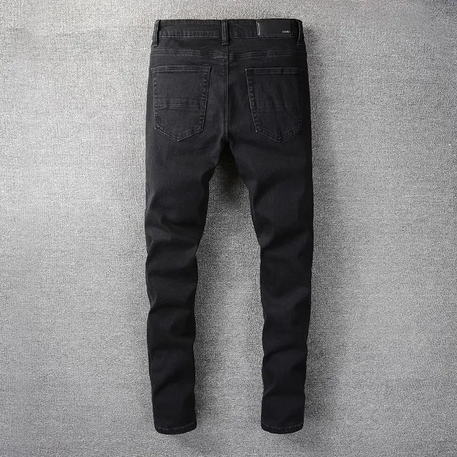 Amiri Graphic Embroidered Black Slim-Fit Jeans 9