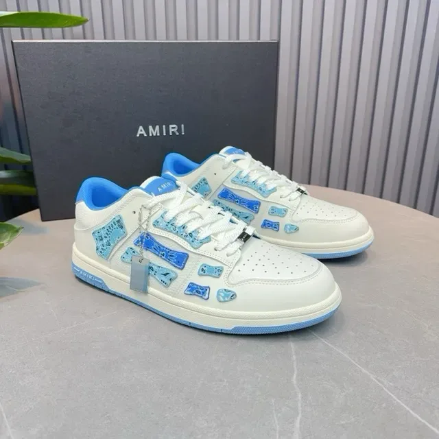 Amiri MA Court Sneakers Lifestyle Blanc et Bleu 2