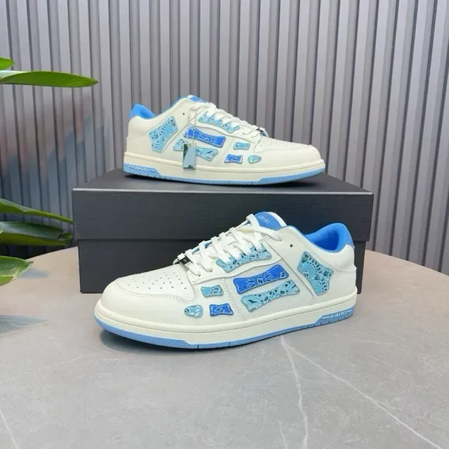 Amiri MA Court Sneakers Lifestyle Blanc et Bleu 3