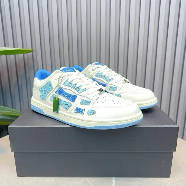 Amiri MA Court Sneakers Lifestyle Blanc et Bleu 4