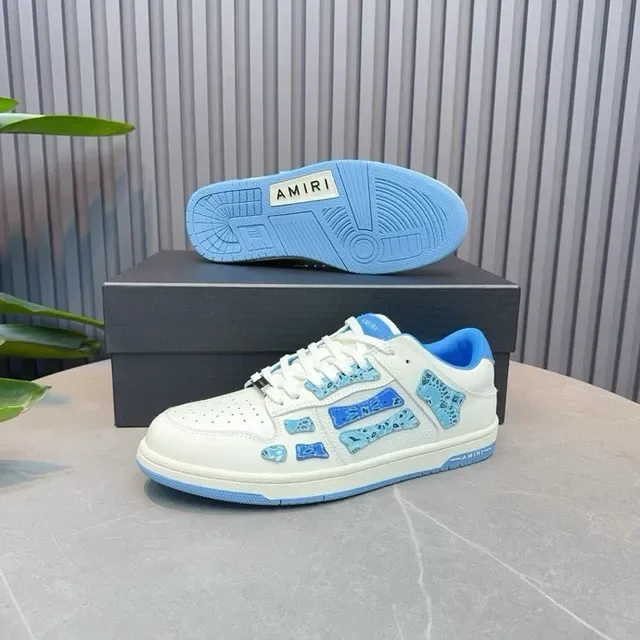 Amiri MA Court Sneakers Lifestyle Blanc et Bleu 5