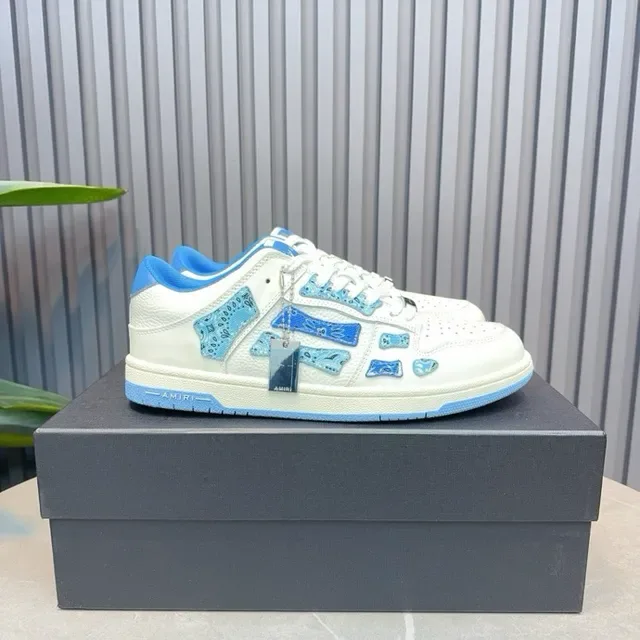 Amiri MA Court Sneakers Lifestyle Blanc et Bleu 6
