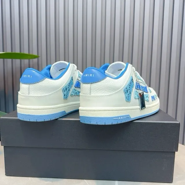 Amiri MA Court Sneakers Lifestyle Blanc et Bleu 8