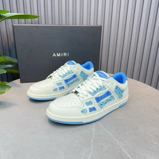 Amiri MA Court Sneakers Lifestyle Blanc et Bleu 9
