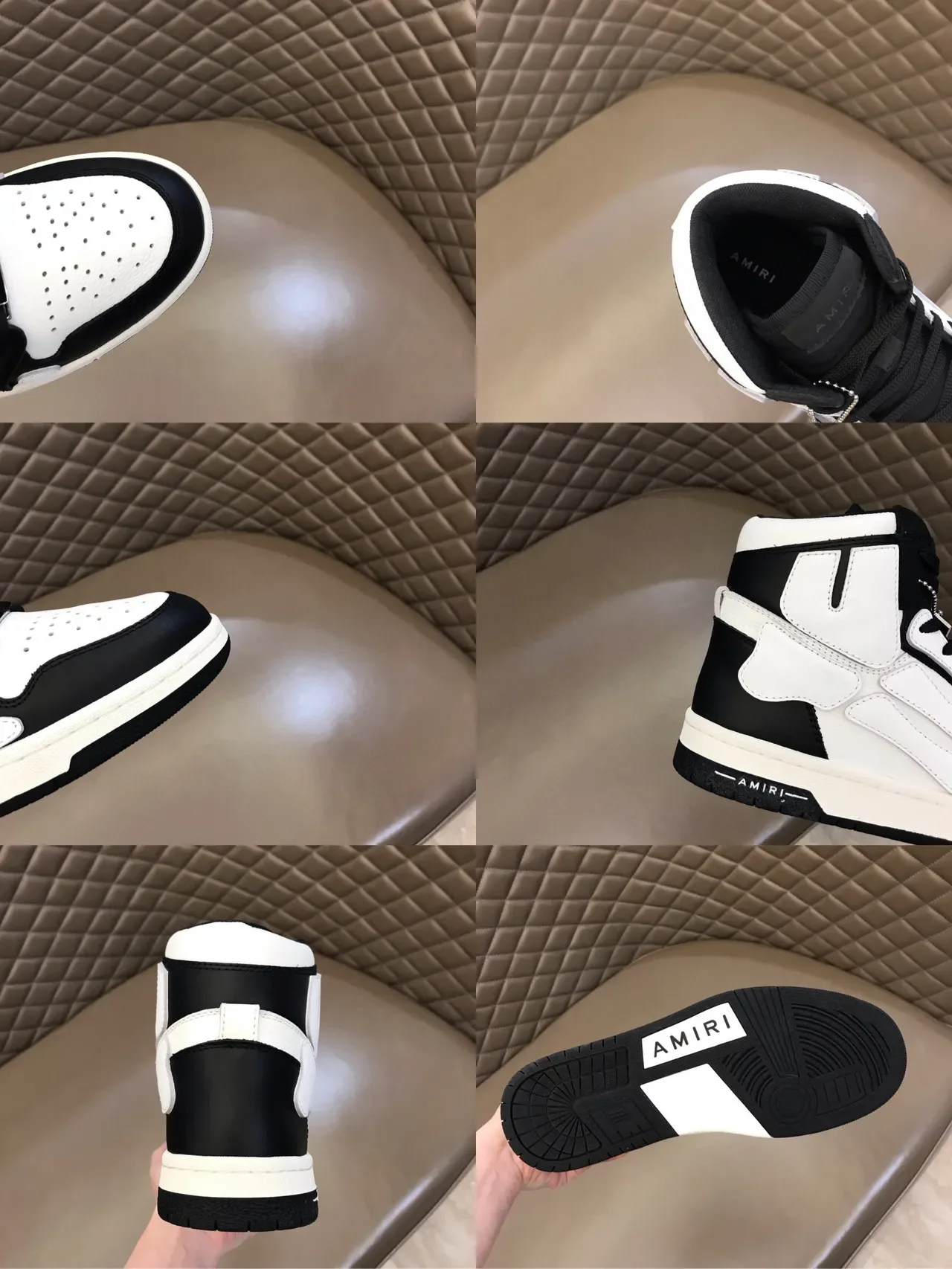 Amiri Skel Top High Black and White Lifestyle Sneakers 3