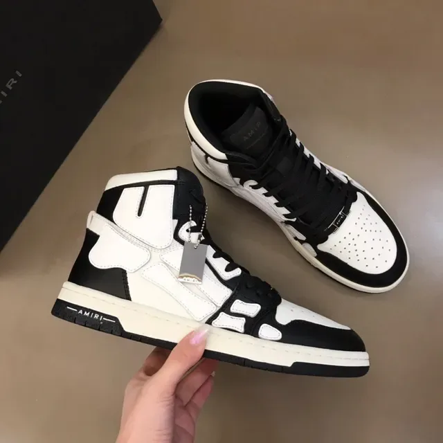 Amiri Skel Top High Black and White Lifestyle Sneakers 6
