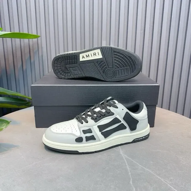 Amiri Skel Top Low Gris clair et noir sneakers lifestyle 2
