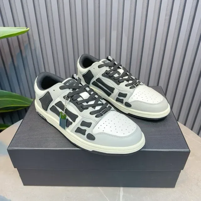 Amiri Skel Top Low Gris clair et noir sneakers lifestyle 3