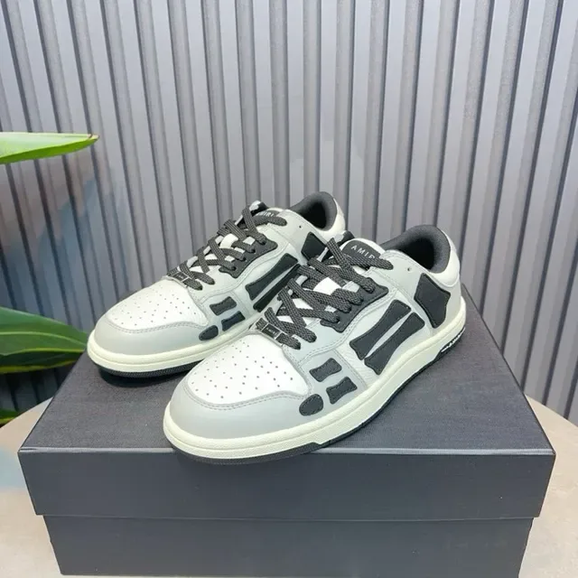 Amiri Skel Top Low Gris clair et noir sneakers lifestyle 4