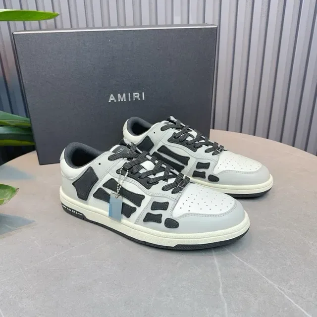 Amiri Skel Top Low Gris clair et noir sneakers lifestyle 5