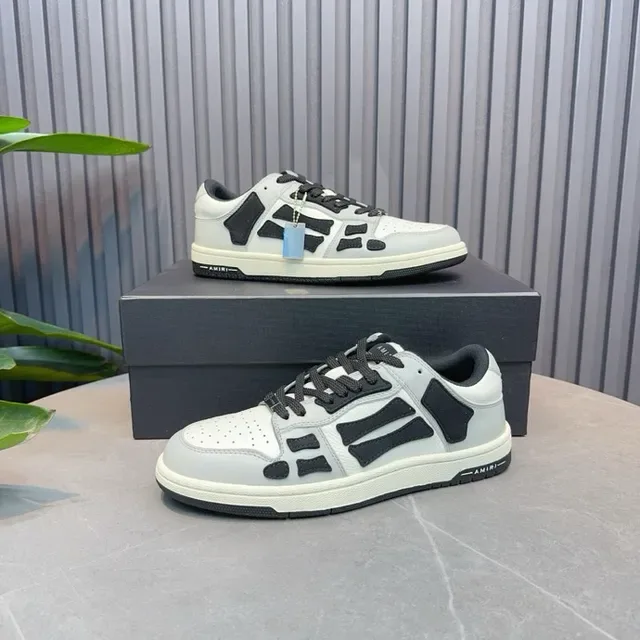 Amiri Skel Top Low Gris clair et noir sneakers lifestyle 6