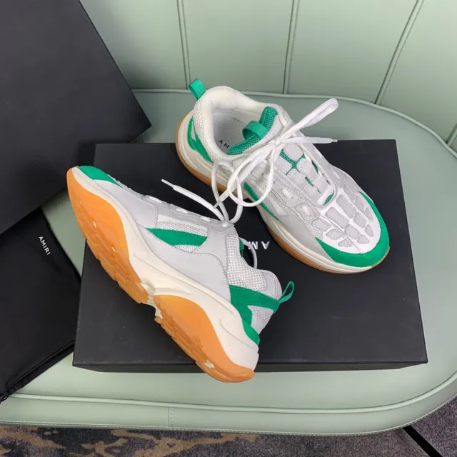 Amiri Skel Top Low White Green Chunky Sneakers 2