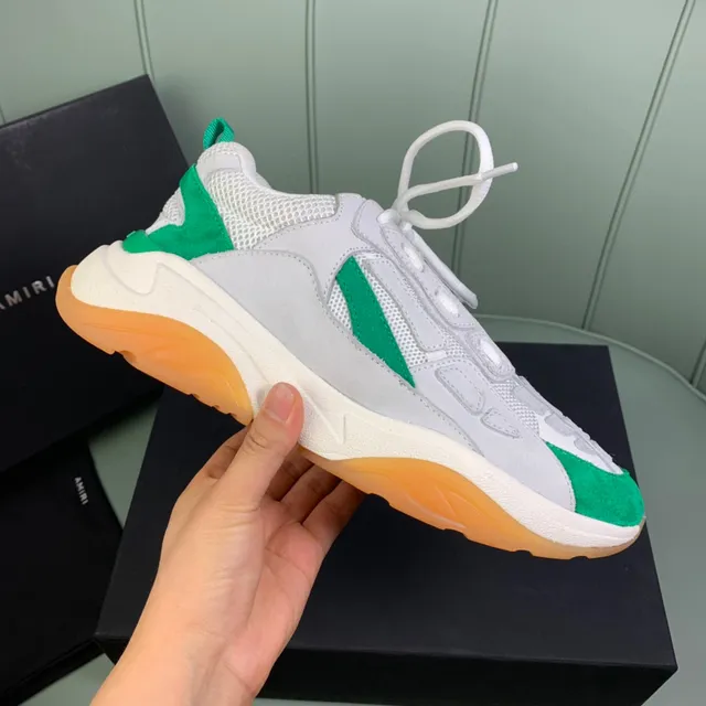 Amiri Skel Top Low White Green Chunky Sneakers 4