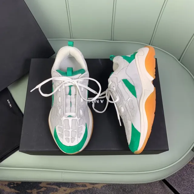 Amiri Skel Top Low White Green Chunky Sneakers 6
