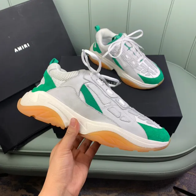 Amiri Skel Top Low White Green Chunky Sneakers 8