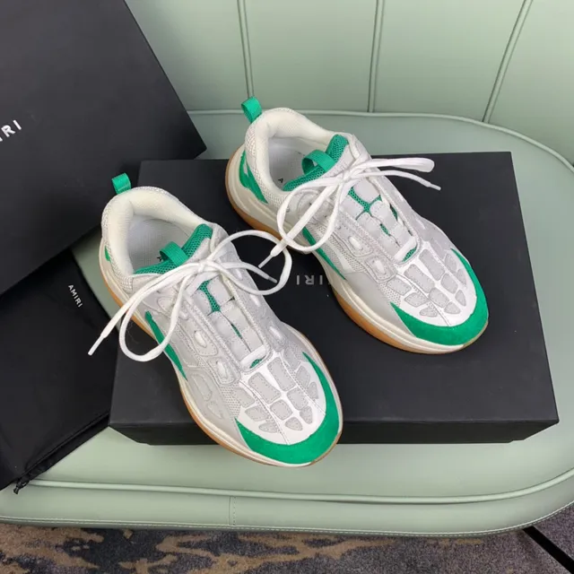 Amiri Skel Top Low White Green Chunky Sneakers 9