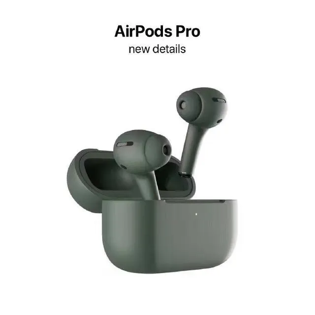 Apple Beige Black Compact Stem Design Silicone Ear Tips TWS Earbuds 12