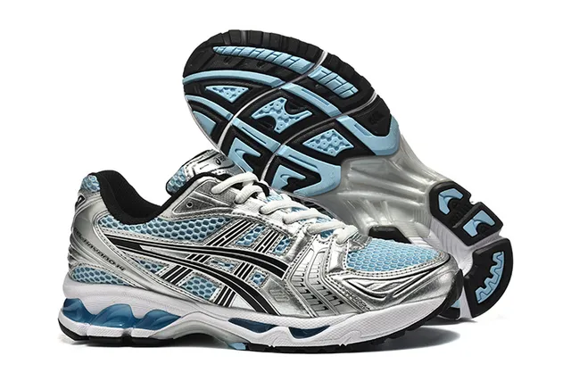 ASICS Gel-Kayano 14 White Silver Orange Running Shoes 5