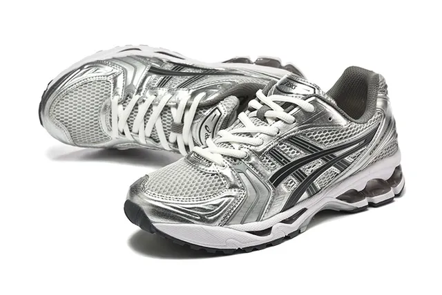 ASICS Gel-Kayano 14 White Silver Orange Running Shoes 16