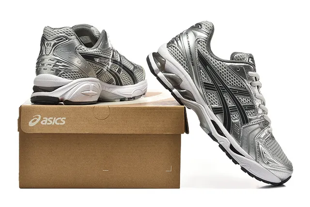 ASICS Gel-Kayano 14 White Silver Orange Running Shoes 19
