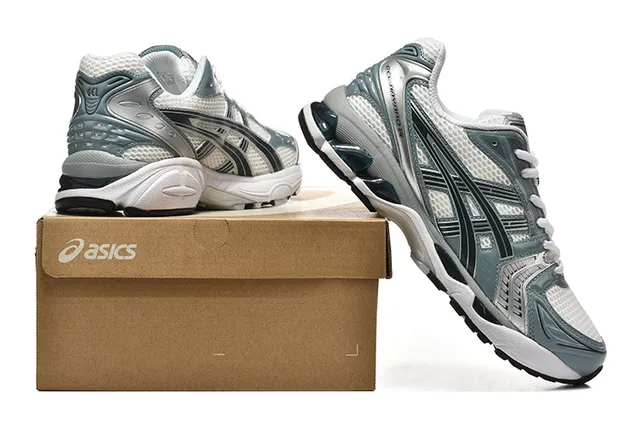 ASICS Gel-Kayano 14 White Silver Orange Running Shoes 21