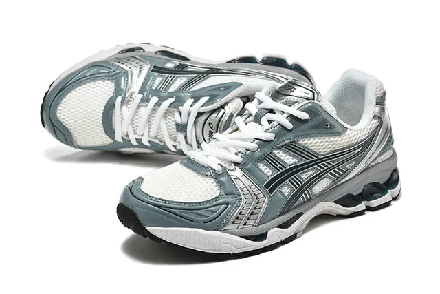 ASICS Gel-Kayano 14 White Silver Orange Running Shoes 22