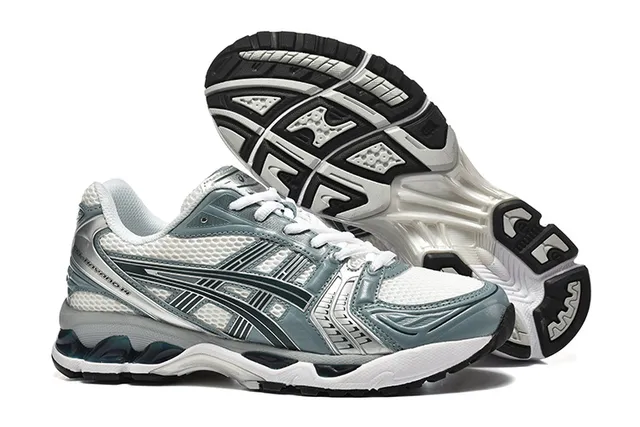 ASICS Gel-Kayano 14 White Silver Orange Running Shoes 23